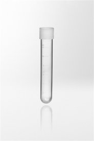 Test tube PP with enclosed screw cap PE, 12ml, Ø16x100 mm, round bottom, tube transparent, cap, 1000 pcs