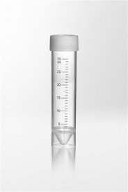Test tube PP with enclosed screw cap PE, 30ml, Ø25x107 mm, conical bottom, skirted, tube, 500 pcs/pack