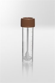 Universal specimen container with spoon PP, 15ml, Ø20x76 mm, with fitted screw cap PE, skirted, 1000 pcs