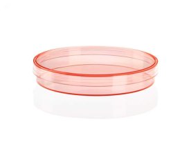 Petri dish PS, Ø90x16,2 mm, w. 3 vents, (non slippery / stackable), red, transparent, 480pcs