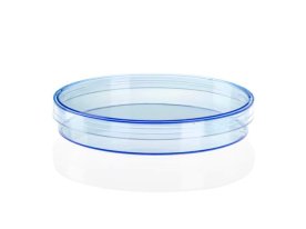 Petri dish PS, Ø90x16,2 mm, w. 3 vents, (non slippery / stackable), blue, transparent, color blue, 480pcs
