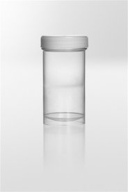Screw cap container PP, 100ml, Ø48x80 mm, with enclosed screw cap PE, container transparent, 250pcs