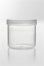 Screw cap container PP, 500ml, Ø90x91 mm, with fitted screw cap PP, transparent, sterile R, 160 pcs