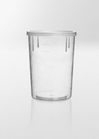 Multi purpose container PP, 200ml, Ø66x88 mm, with enclosed snap-on lid PE, transparent, 660pcs