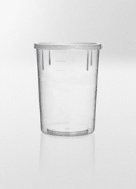 Multi purpose container PP, 200ml, Ø66x88 mm, with fitted snap-on lid PE , transparent, sterile, 220pcs