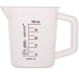 Beaker, With Handle, PP, 100 mL, Printed Graduation - 30pcs/pack