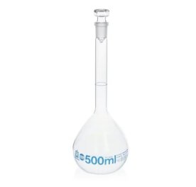 Volumetric flask 250ml, BLAUBRAND®, class A, DE-M, Boro 3.3, with glass stopper, ISO batch certificate, 2pcs/pack