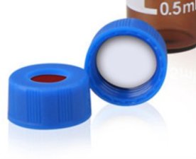 Screw cap, blue w. PTFE/Sil. septa, 100pcs/pack