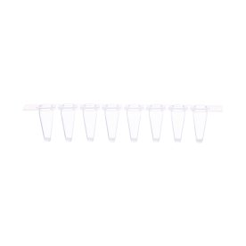 Combo - Clear Strip tubes & Optically Clear Flat cap - 8 strip high profile tubes 0.2ml, pp, DNase/RNase free - 1250 pcs