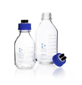 HPLC-flaska, DURAN®. DURAN®, borosilikatglas 3.3, klart, med blått skruvlock i PP. 500ml, 2 pcs