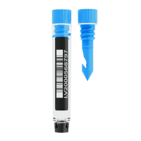 LI 1000 2D rör med sidokod med provtagningskork i rack