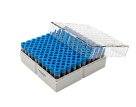 LVL Cryo Box 10x10, Storage: 100 x 2ml 2D SAFE® Cryovials, 135 x 135 x 52,5 mm