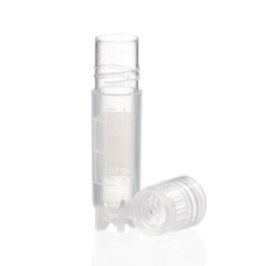 Cryo vial PP, screw cap PE, 2.0 ml, self-standing, transparent, grad., sterile R, autocl. 1000pcs