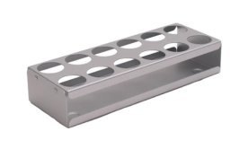 Single Platform Test Tube Rack in aluminium. Hole diam. 18 mm, capacity 50 tubes