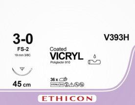 Sutur Vicryl 3-0 V393H – 45cm nål FS-2 – 36 st