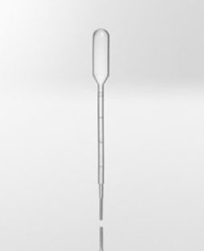 Transfer pipette PE, 1ml, length 158 mm, transparent, grad. 3000pcs/pack