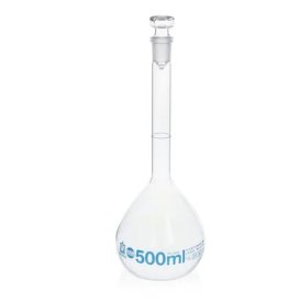 Volumetric flask 250ml, USP, BLAUBRAND®, class A, DE-M, Boro 3.3, with glass stopper, USP batch certificate, 2pcs/pack