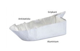 Anti-Static Aluminium Weighing boats , L 16 x W 5 x H 4 mm, holds 0,28 ml, 500pcs