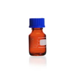 Laboratory bottle 25ml, narrow neck, with thread, amber glass, DURAN®.