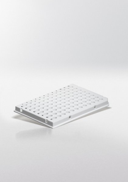PCR-plate PP, 96x0,2ml, half-skirted, low profile white, np pcr ready, max. RCF 6.000g, autocl., 100 pcs