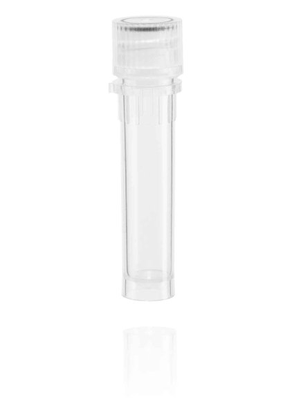 Micro screw cap tube PP, skirted, 2ml, with enclosed screw cap PP with O-ring, tube natural, cap transparent, -196°C - 121°C, ma