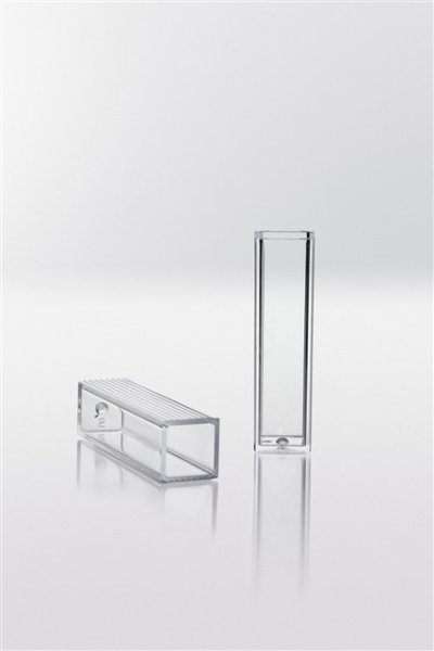 Macro cuvette PS, 4ml, for photometer, cavity sorted, application 340-800 nm, 1000pcs