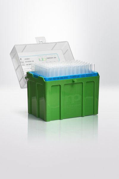 Pipette tips PP, premium surface, 100-1.000µl, 96 pcs/rack, transparent, moulded rings, np premium bio, sterile R, autocl. up 