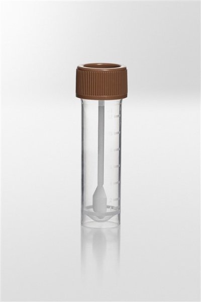 Universal specimen container with spoon PP, 15ml, Ø20x76 mm, with fitted screw cap PE, skirted, 1000 pcs