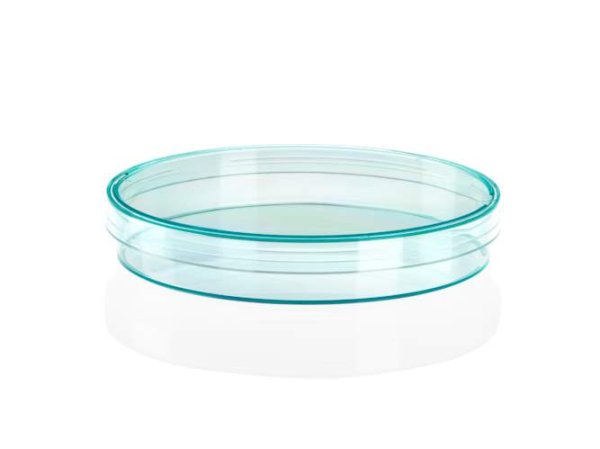 Petri dish PS, Ø90x16,2 mm, with 3 vents, (non slippery / stackable), green, transparent, 480pcs