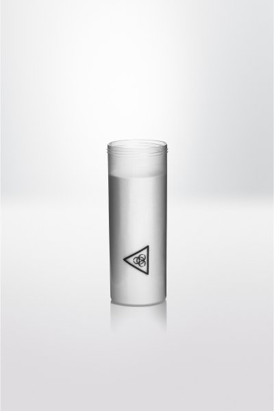 Mailing container PP, 50ml, Ø44x114 mm, with absorbing inlay, screw thread and print, 250 pcs/pack