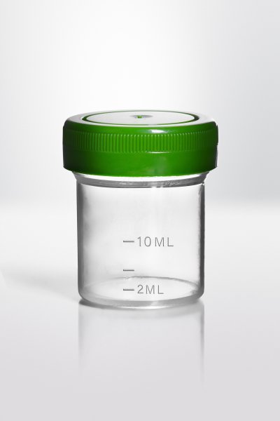 Screw cap container PP, 20ml, Ø37X43,5mm, pre-assembled cap, container transparent, cap, 600 pcs
