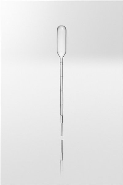 Transfer pipette PE, 1ml, single packed, length 150 mm, transparent, grad., sterile R, 1000pcs/pack