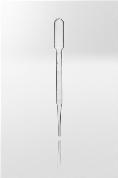 Transfer pipette PE, 3ml, single packed, length 150 mm, transparent, grad., sterile R, 1000 pcs