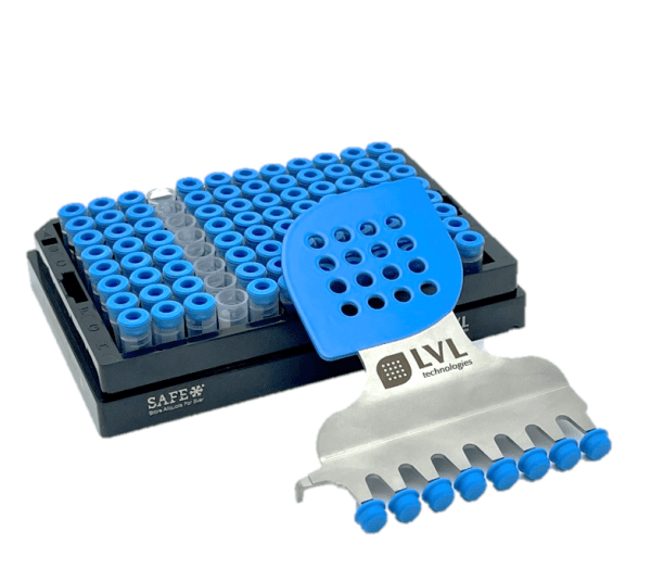Manual 8-Channel Decapper for Push-Caps, Decaps 8 tubes simultaneously or 1 single tube