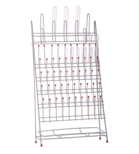 Drying Rack, SS. 55 pegs in the rack, 50 smaller pegs for products with small diameter & 5 large brackets are designed to hold E